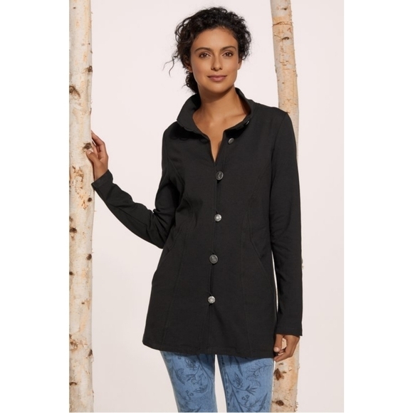 Soft Surroundings Della Slate Blue Button Jacket - Picture 8 of 9